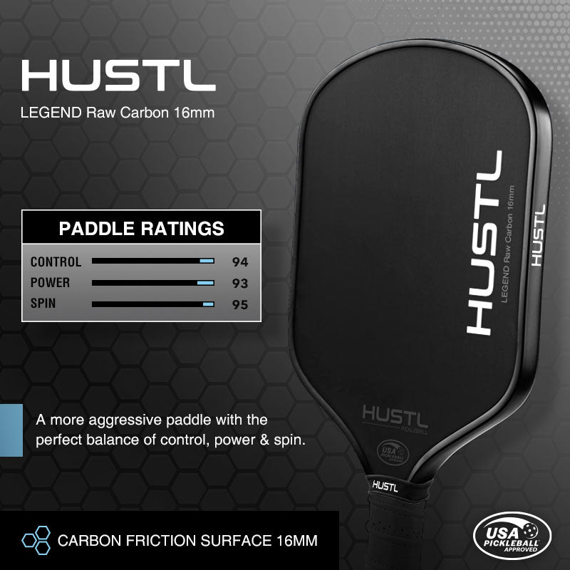 HUSTL Legend Raw Carbon 16mm Classic White (FREE Shipping PLUS FREE Cover, Cap & Eraser)