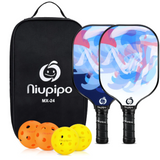 Set of 2 Nuipipo USAPA Approved Purple & White Pickleball Paddles & Balls